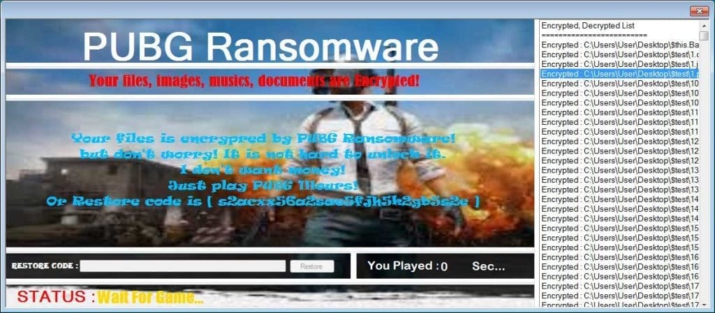 PUBG ransomware