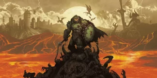 DOOM: The Dark Ages Review The Slayer stands atop a pile of bones in video game Doom: The Dark Ages