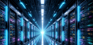 So You Want to Buy RAM in 2026. Have You Considered Therapy Instead? A massive AI data centre with servers whining away in a huge neon lit warehouse