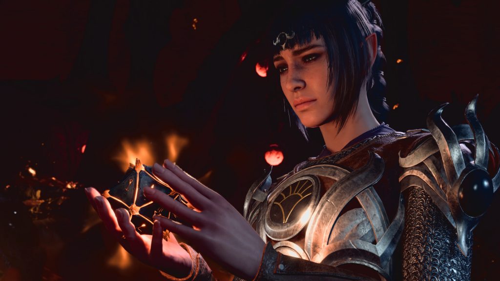 Baldur's Gate 3
A warrior holds a glowing artefact in a firelit scene from Baldur's Gate 3