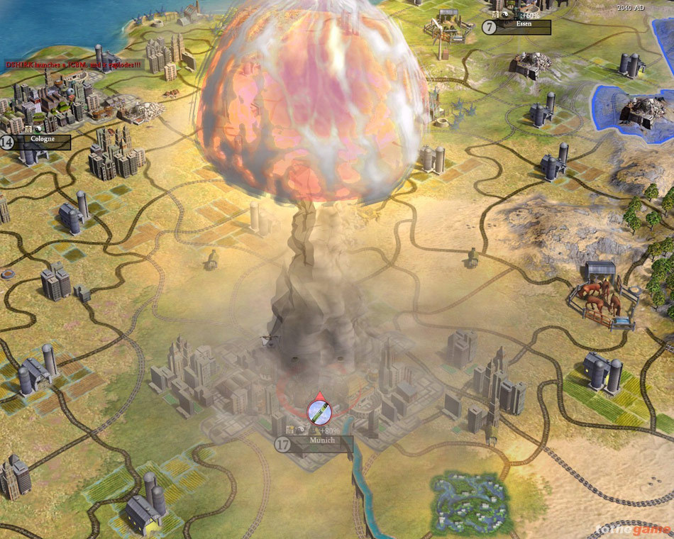 Civilization IV
A nuclear explosion obliterates a city in Sid Meier's Civilization IV