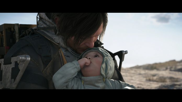 Death Stranding 2: On The Beach Norman holding Sam kissing on forehead