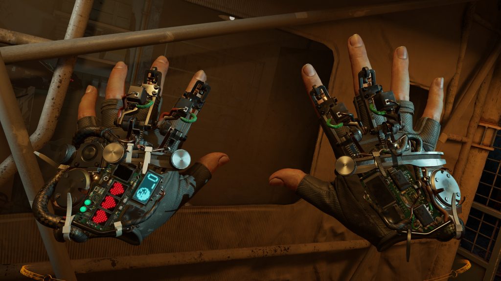 Half-Life: Alyx
Alyx Vance's gravity gloves reach out in a rusted industrial space in Half-Life: Alyx