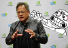 DLSS 5 Backlash: The Real Reason Everyone’s So Angry Nvidia CEO Jensen Huang on stage with angry meme DLSS 5