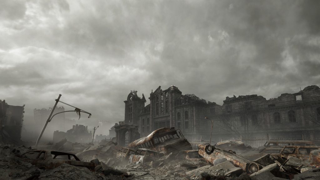 Resident Evil: Requiem Raccoon City ruins