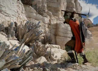 Pearl Abyss Are Showing the Industry What Good Looks Like. The Industry Should Be Taking Notes Crimson Desert Kliff hacks at a mineral on a cliff with a pickaxe