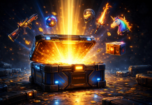 Loot Boxes, Battle Passes, and the Industrialisation of FOMO: How Modern Gaming Learned to Pick Your Pocket With a Smile Glowing loot box treasure chest labelled Pandora with gold coins and games items flying through the air