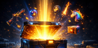 Loot Boxes, Battle Passes, and the Industrialisation of FOMO: How Modern Gaming Learned to Pick Your Pocket With a Smile Glowing loot box treasure chest labelled Pandora with gold coins and games items flying through the air