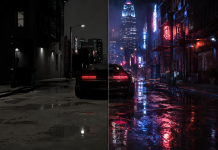 Turning Off Ray Tracing Is the Most Self-Defeating Thing You Can Do A stark demonstration of ray tracing on or off in a dark city street scene with neon lights