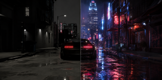 Turning Off Ray Tracing Is the Most Self-Defeating Thing You Can Do A stark demonstration of ray tracing on or off in a dark city street scene with neon lights